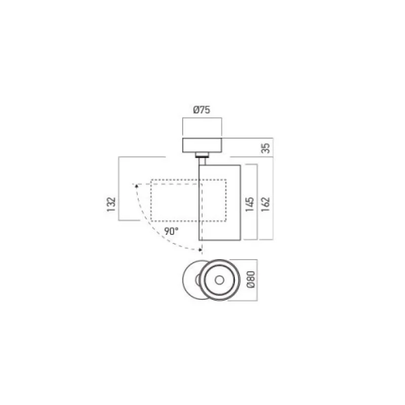 Xgamma Surface GM14NWSBK – Arelux LED спот в черен, 1X30W, 4000K, IP20