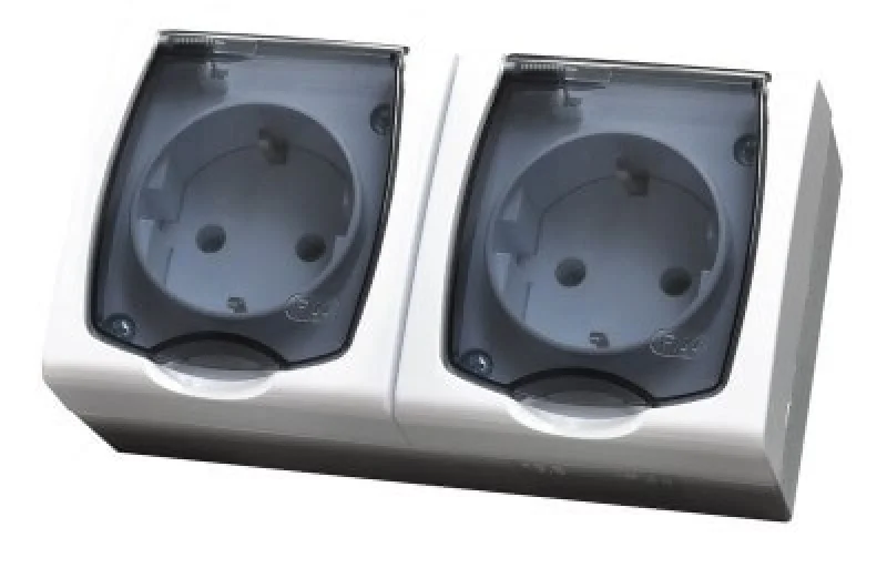 OSPEL Блок двоен контакт шуко 16A/250V IP44 - OSPEL Madera GNH-2NS/00/d
