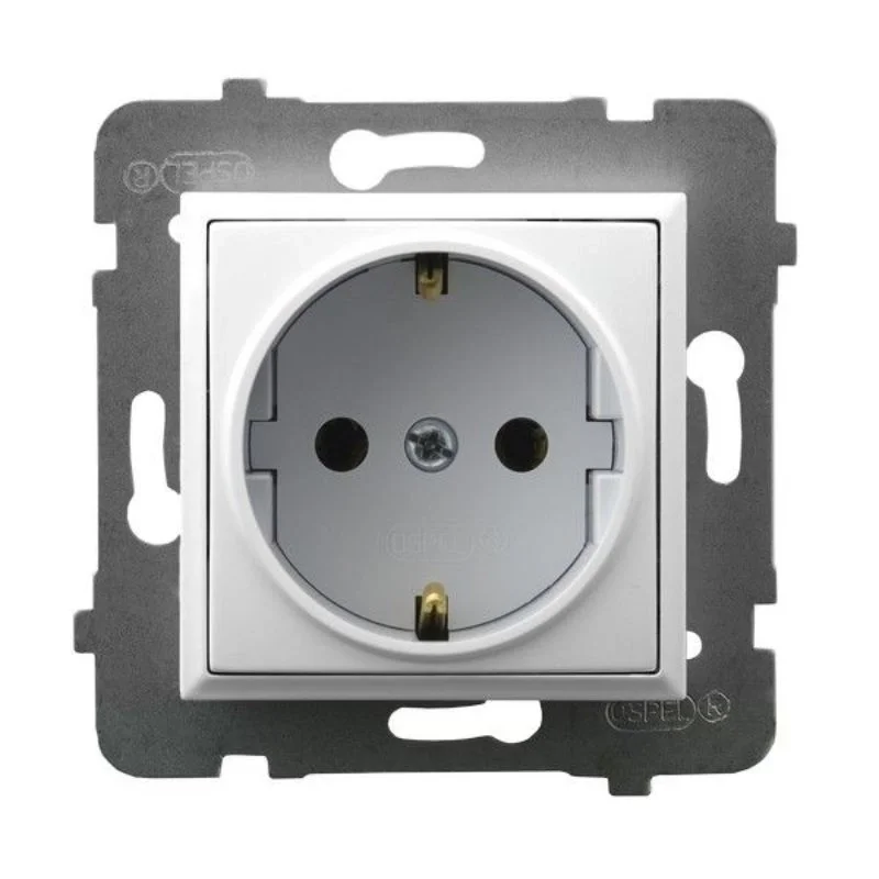 OSPEL Schuko socket 2P+E White - OSPEL Aria GP-1US/m/00