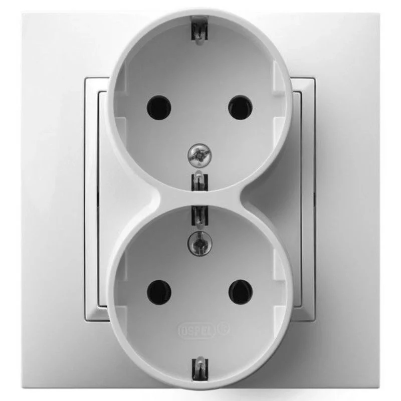 OSPEL Schuko socket double 2P+E White - OSPEL Aria GP-2US/00