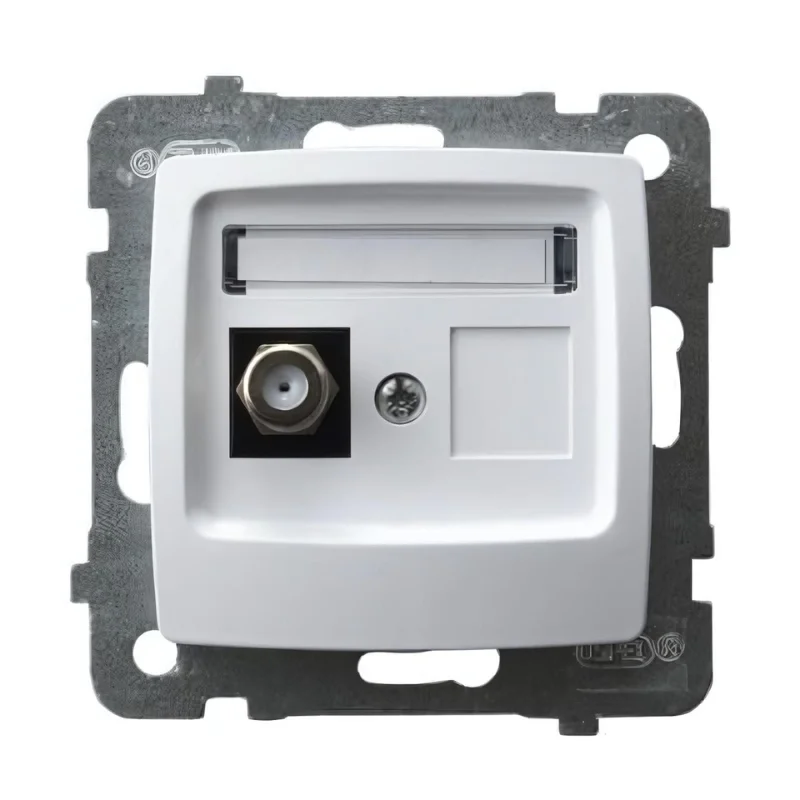 OSPEL TV Розетка F конектор Бял - OSPEL Karo GPA-1SF/m/00
