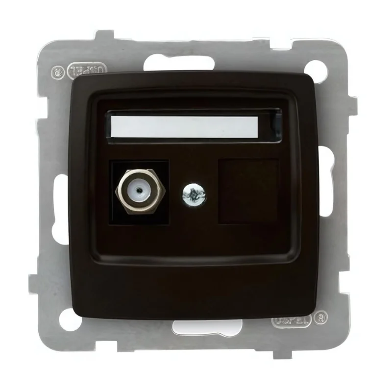 OSPEL TV Розетка F конектор Шоколад - OSPEL Karo GPA-1SF/m/40
