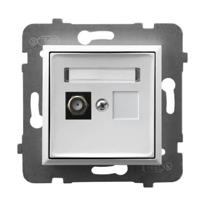OSPEL Розетка TV F конектор Бял - OSPEL Aria GPA-1UF/m/00