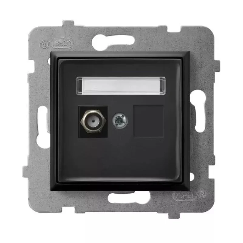 OSPEL Розетка TV F конектор Черен - OSPEL Aria GPA-1UF/m/33