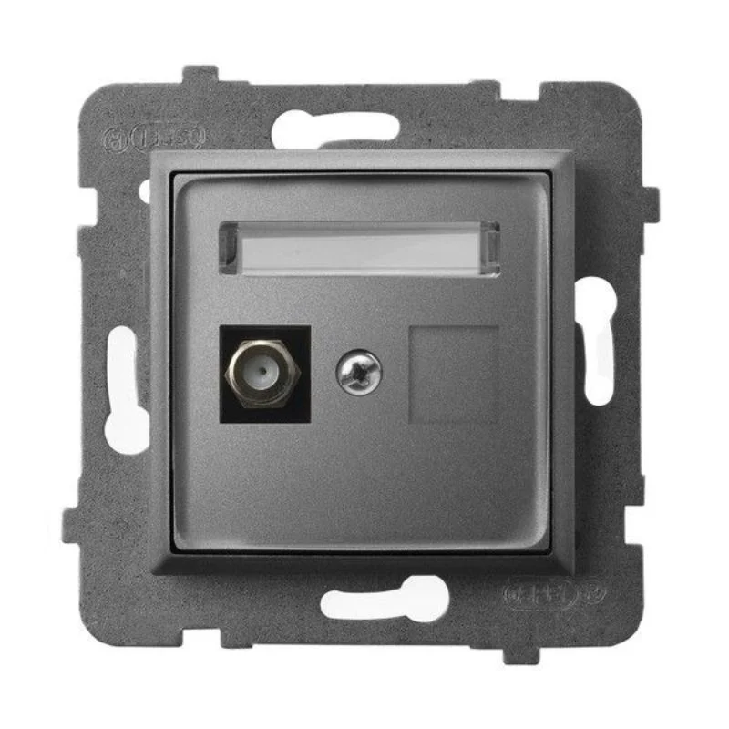Розетка TV F конектор Сив мат - OSPEL Aria GPA-1UF/m/70