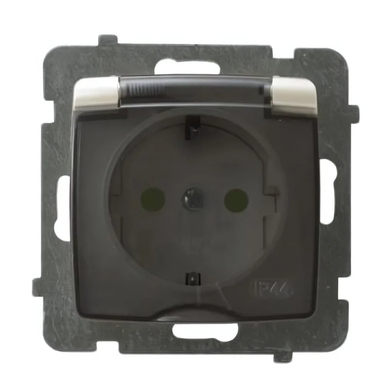 OSPEL Schuko socket 16A children's protection IP44 Cream pearl - OSPEL Karo GPH-1SSP/m/42/d