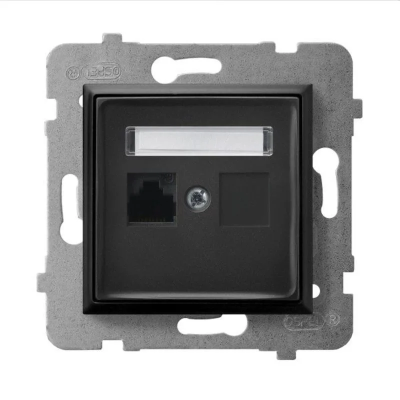 Outlet 1xRJ45 Cat. 5e UTP Black - OSPEL Aria GPK-1U/K/m/33