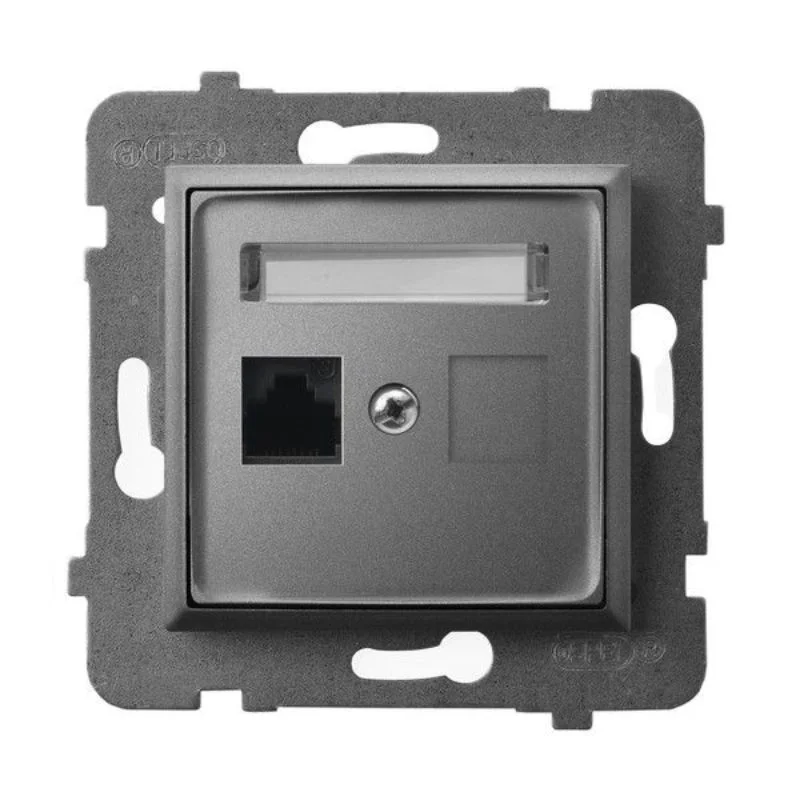 Outlet 1xRJ45 Cat. 5e UTP Grey matt - OSPEL Aria GPK-1U/K/m/70