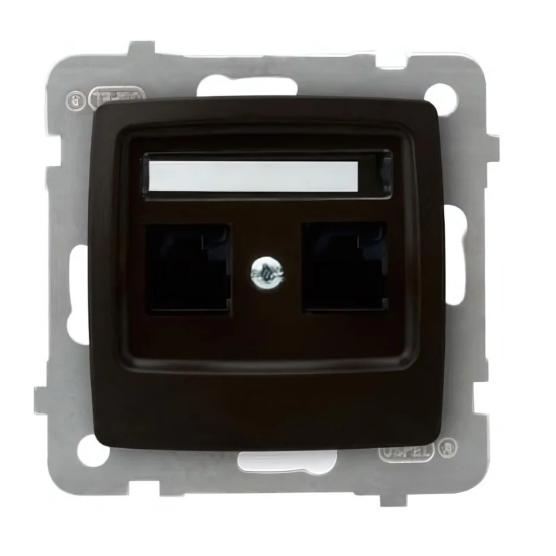 OSPEL Розетка 2x RJ45 UTP cat.5 Шоколад - OSPEL Karo GPK-2S/K/m/40