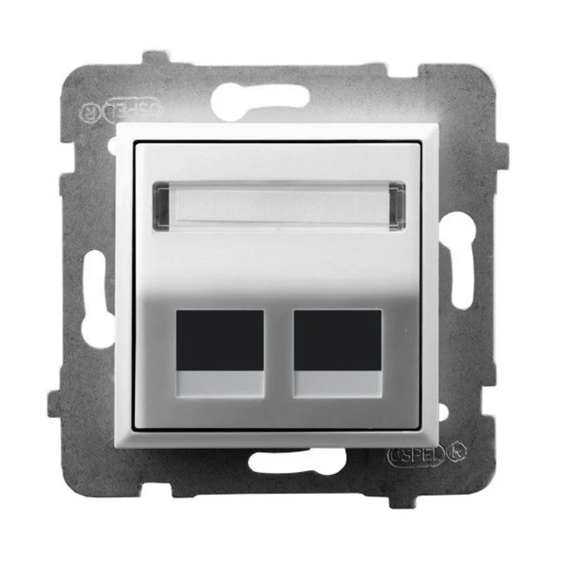 OSPEL Outlet 2xRJ45 blank White - OSPEL Aria GPK-2US/p/00