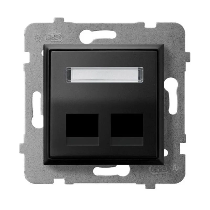 Outlet 2xRJ45 blank Black - OSPEL Aria GPK-2US/p/33