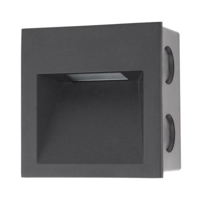 Луни за вграждане Xghost GS01WWIP20BK – Arelux LED луна за вграждане в стена в черен, 1X2W, 3000K, IP20