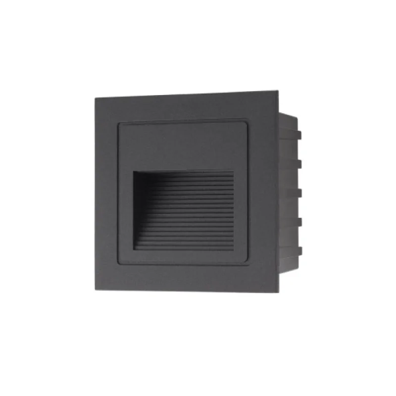 Фасадно осветление Xghost Mbk GS02WWIP65BK – Arelux LED фасадна луна за вграждане в стена в матово черен, 2W, 3000K