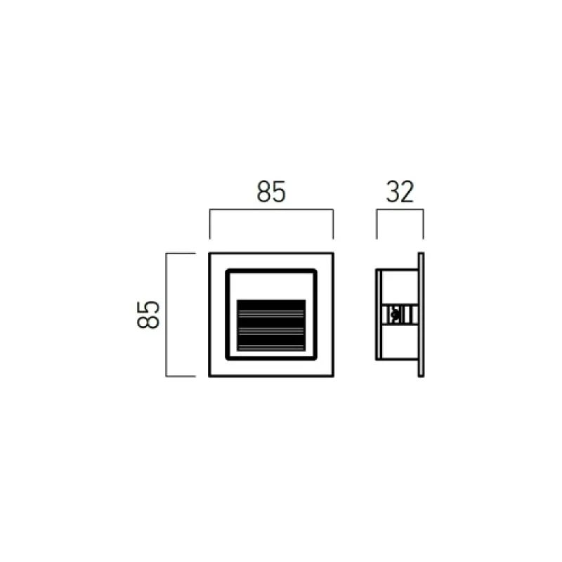 Xghost Mwh GS02WWIP65MWH – Arelux LED фасадна луна за вграждане в стена в матово бял, 2W, 3000K
