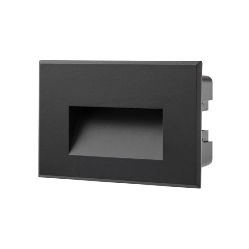 Фасадно осветление Xghost Mbk GS03WWIP65BK – Arelux LED фасадна луна за вграждане в стена в матово черен, 3W, 3000K
