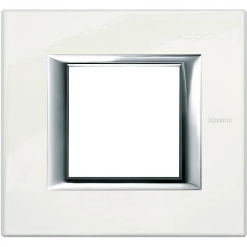 bticino Frame 2M Rectangular White Limoges (BG) - bticino Axolute HA4802BG