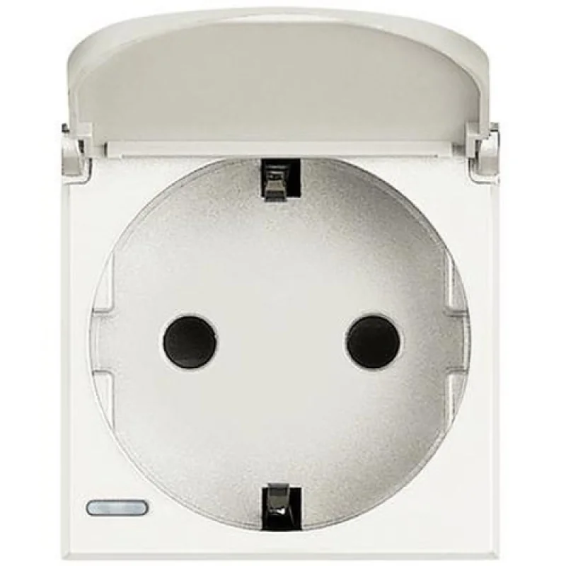 bticino Schuko socket 2P+E with cover 2M White - bticino Axolute HD4141PW
