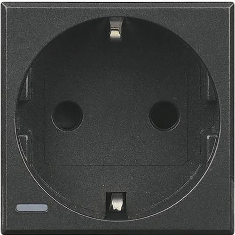 bticino Schuko socket 2P+E 2M Anthracite - bticino Axolute HS4141