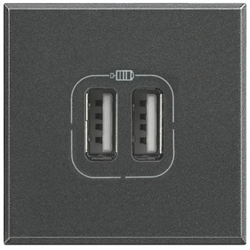 bticino Socket 2xUSB 1500mA 2M Anthracite - bticino Axolute HS4285C2