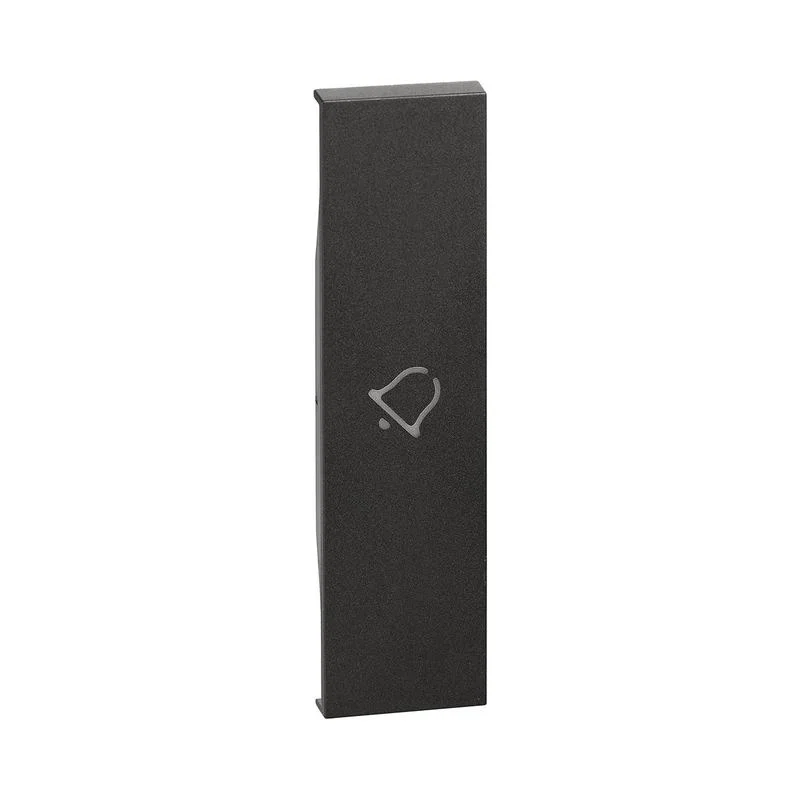bticino Face plate with symbol bell push 1M Black - bticino Living Now KG01D