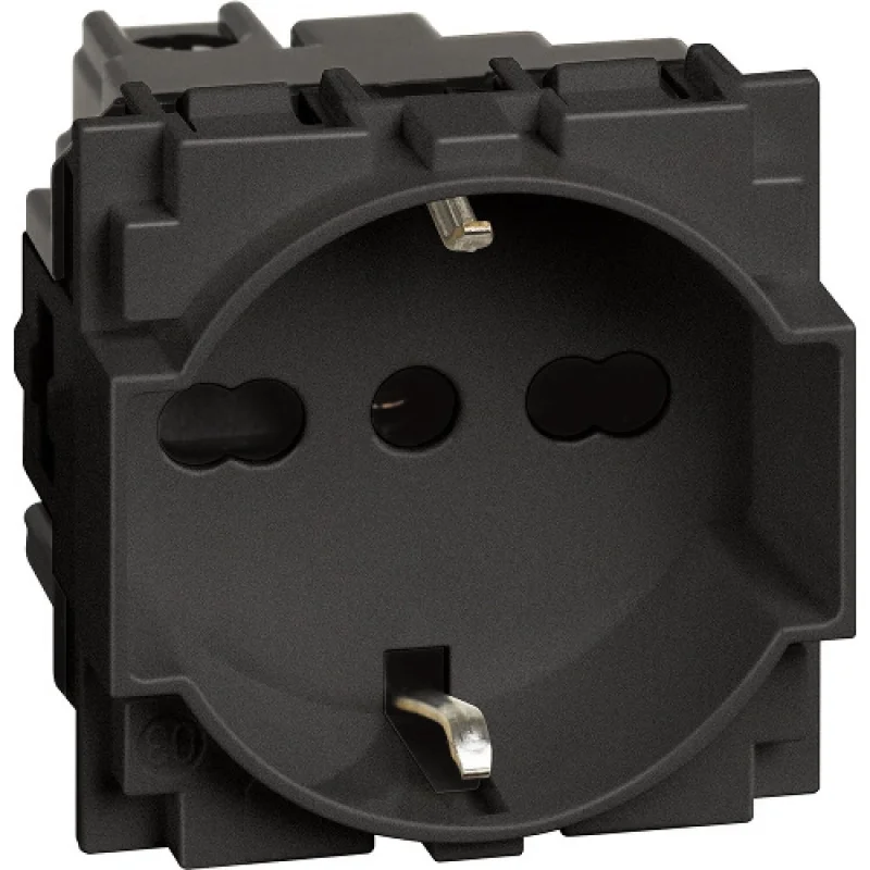 bticino Schuko socket/Italian standard 2P+E 16A 2M Black - bticino Living Now KG4140A16
