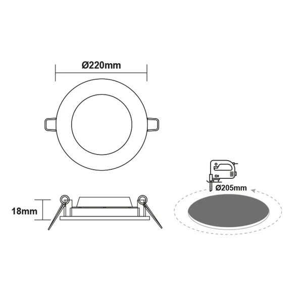 LED панели Kiron KIRON2240RW – ACA LED панел, 22 W, 4000K, 230V AC, бял