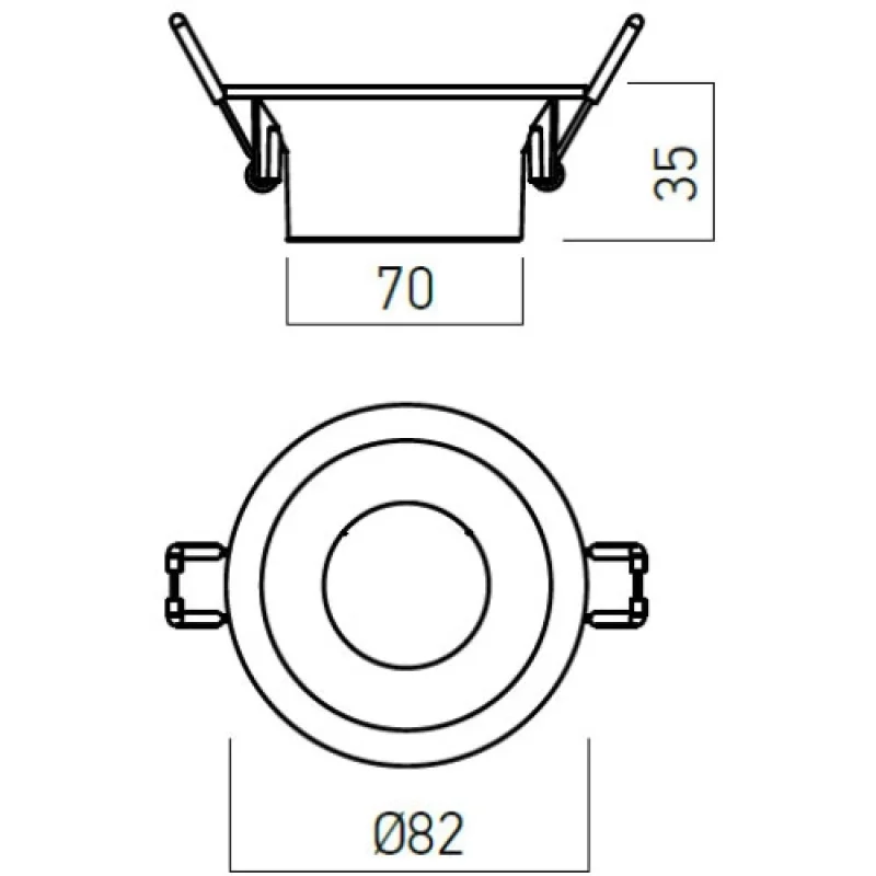 Xkone Round KN01MWH – Arelux луна за вграждане в бял, 1X50W, IP20