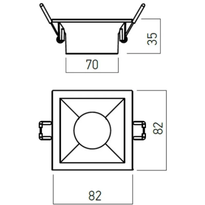 Xkone Square KN02MWH – Arelux downlight for recessed mounting in white, 1X50W, IP20