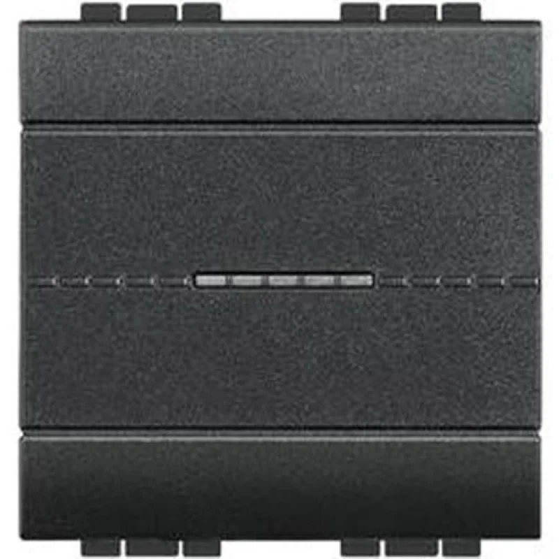 bticino One-way push button axial 2M Anthracite - bticino Livinglight L4055M2AN