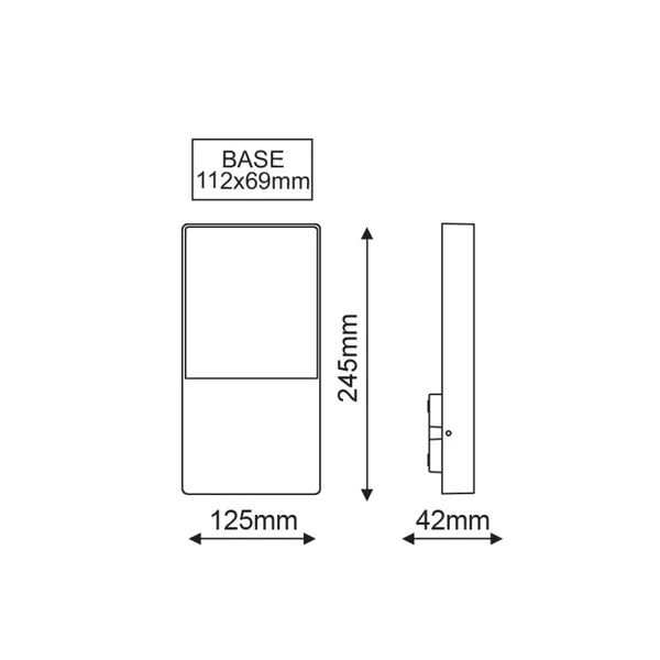 Agira LG2361G – ACA декоративно външно тяло, 4 W, 3000K, 230V AC, IP54, сив