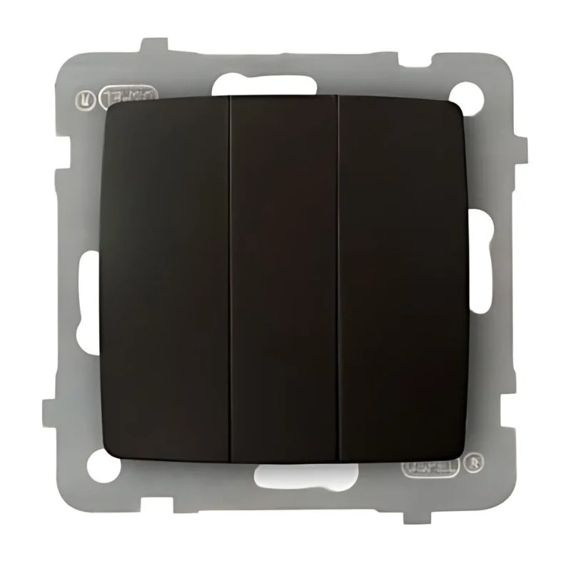 OSPEL Triple switch 10A Chocolate - OSPEL Karo LP-13S/m/40