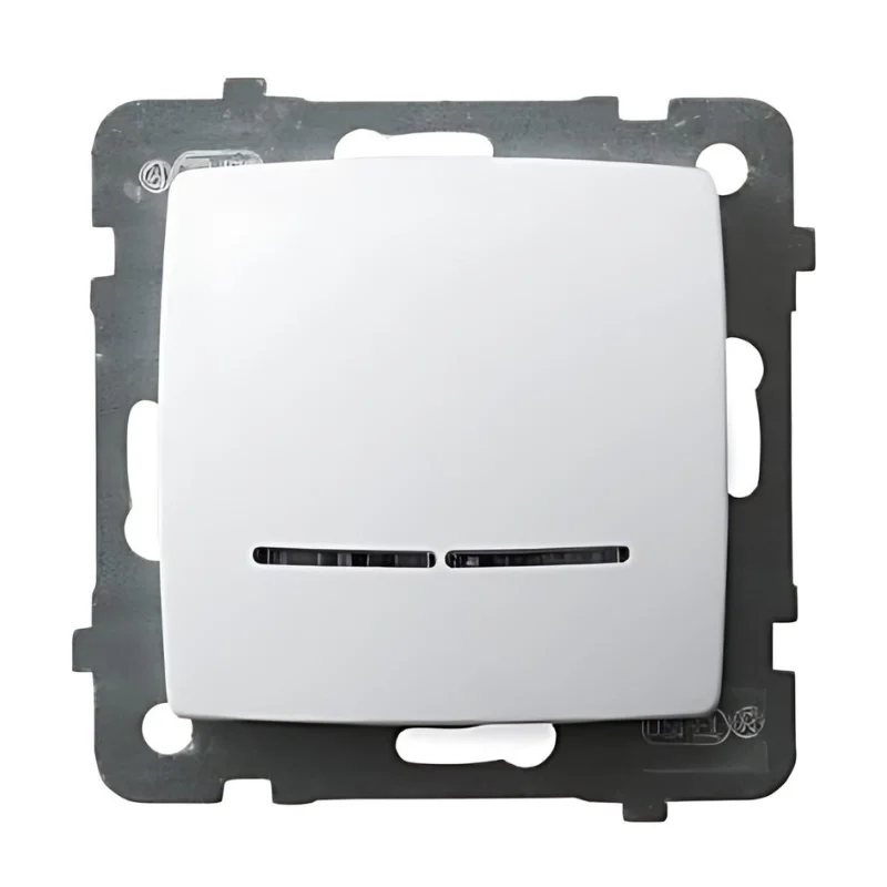 OSPEL Еднополюсен ключ с индикация 10А Бял - OSPEL Karo LP-1SS/m/00
