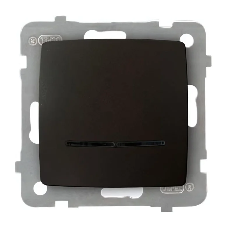 OSPEL One-way switch with indication 10A Chocolate - OSPEL Karo LP-1SS/m/40