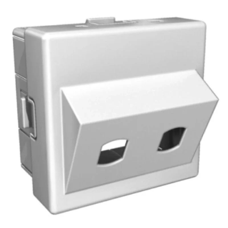 MMC Розетка 2xSCS празна 2М Бял - MMC Genesia 45 M48MMP2SCS