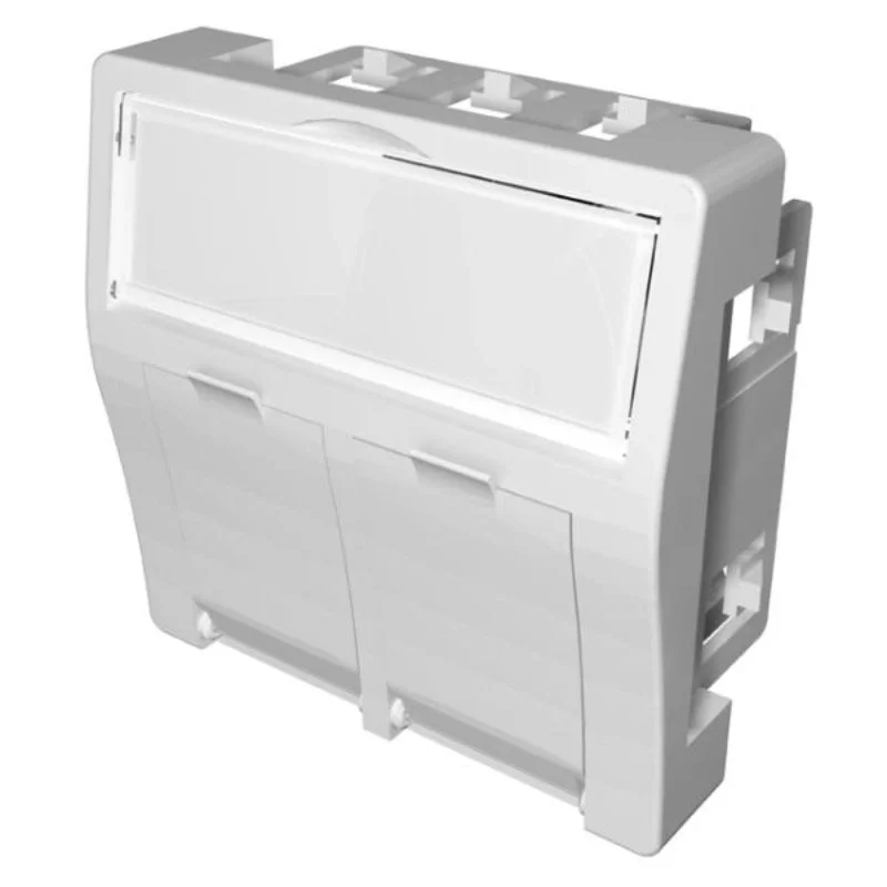 MMC Outlet 2xRJ45 blank 2M White - MMC Genesia 45 MBC452C8