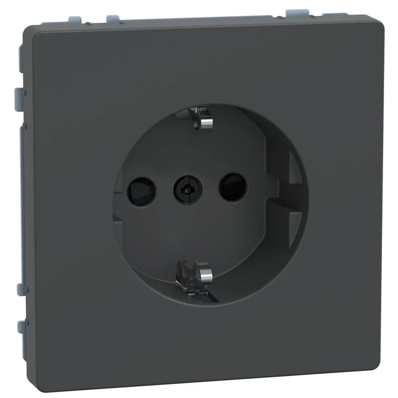 Schneider Electric Schuko socket mechanism 16A with face plate with children's protection colour Anthracite System Design - Schneider Electric Merten System Design MEG2300-6034
