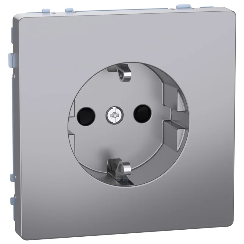Контакт шуко механизъм 16A с лицев панел цвят Неръждаема стомана System Design - Schneider Electric Merten System Design MEG2300-6036