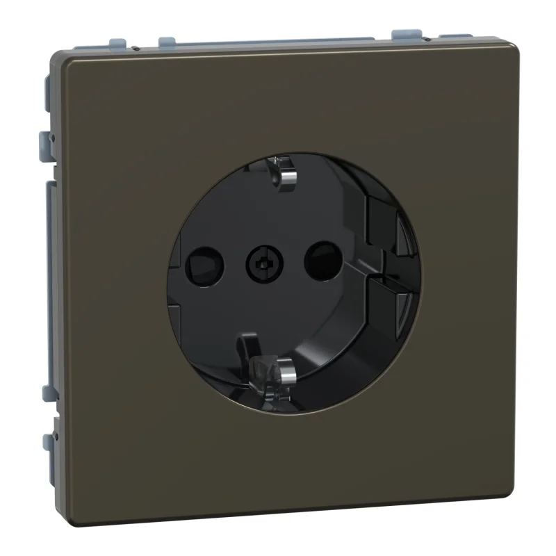 Schneider Electric Контактен излаз Шуко със защита 2P + E 16A безвинтови клеми матов лакиран мока - SCHNEIDER ELECTRIC Merten MEG2300-6052