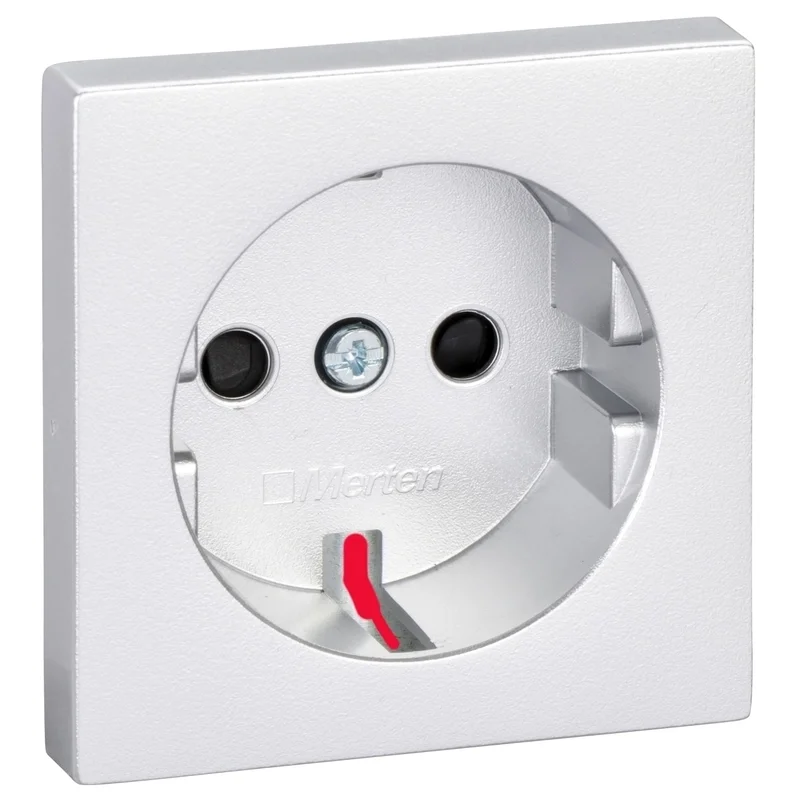 Schneider Electric Face plate for Schuko socket with children's protection Aluminium System M - Schneider Electric Merten System M MEG2330-0460