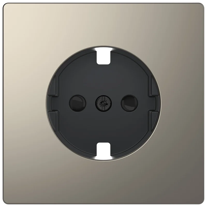 Face plate for Schuko socket with children's protection Nickel System Design - Schneider Electric Merten System Design MEG2330-6050