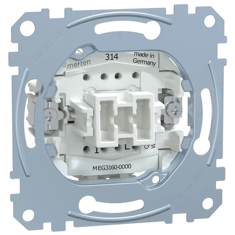 Schneider Electric Еднополюсен бутон с глим лампа механизъм 10A - Schneider Electric Merten MEG3160-0000