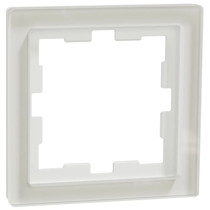 Decorative frame 1x colour Crystal white glass System D-Life Glass - Schneider Electric Merten System Design MEG4010-6520