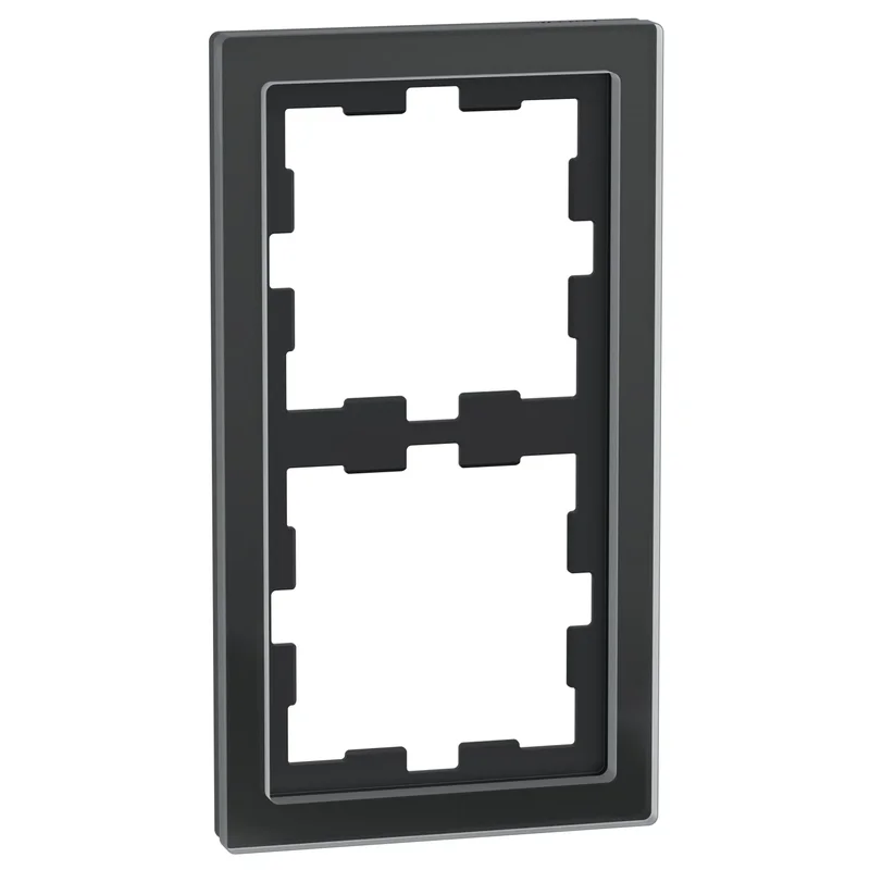 Schneider Electric Decorative frame 2x colour Black onyx glass System D-Life Glass - Schneider Electric Merten System Design MEG4020-6503