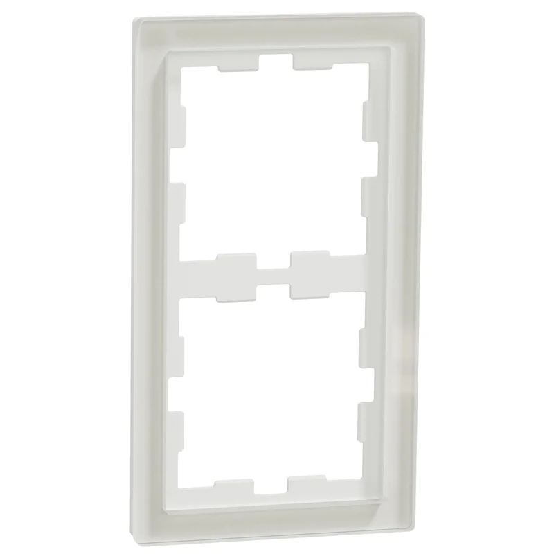 Decorative frame 2x colour Crystal white glass System D-Life Glass - Schneider Electric Merten System Design MEG4020-6520