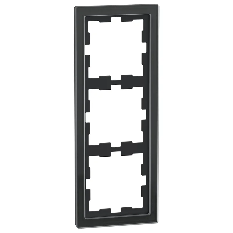 Schneider Electric Decorative frame 3x colour Black onyx glass System D-Life Glass - Schneider Electric Merten System Design MEG4030-6503
