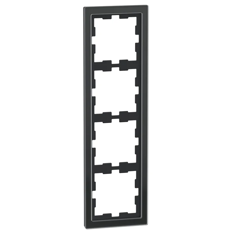 Schneider Electric Decorative frame 4x colour Black onyx glass System D-Life Glass - Schneider Electric Merten System Design MEG4040-6503