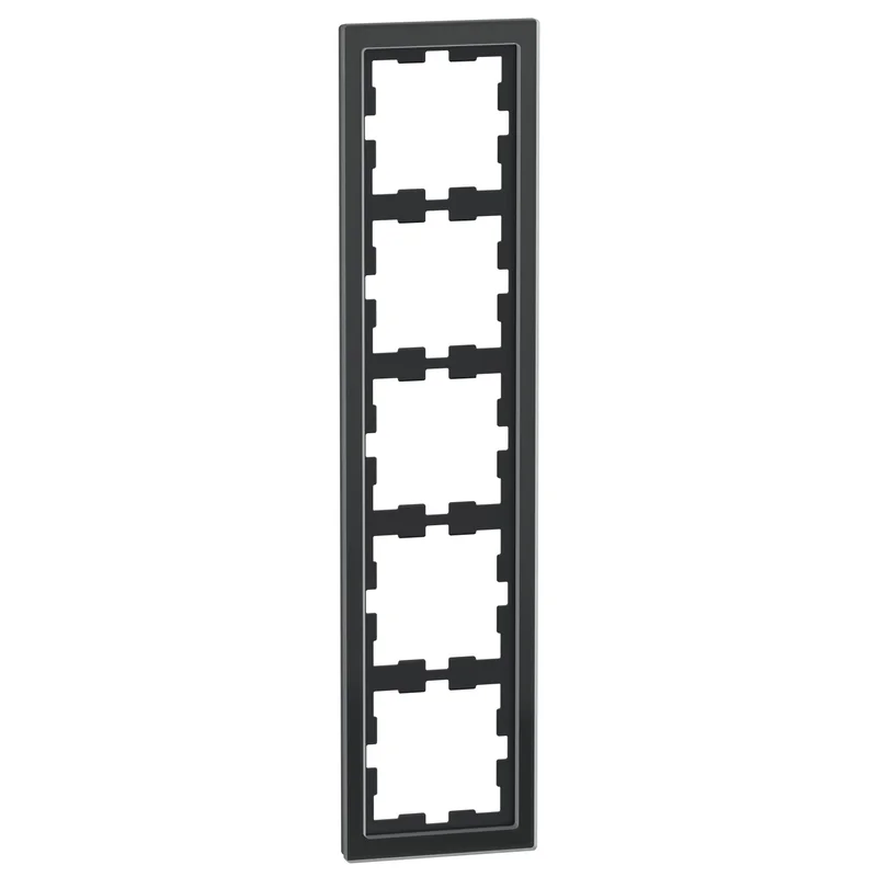 Decorative frame 5x colour Black onyx glass System D-Life Glass - Schneider Electric Merten System Design MEG4050-6503