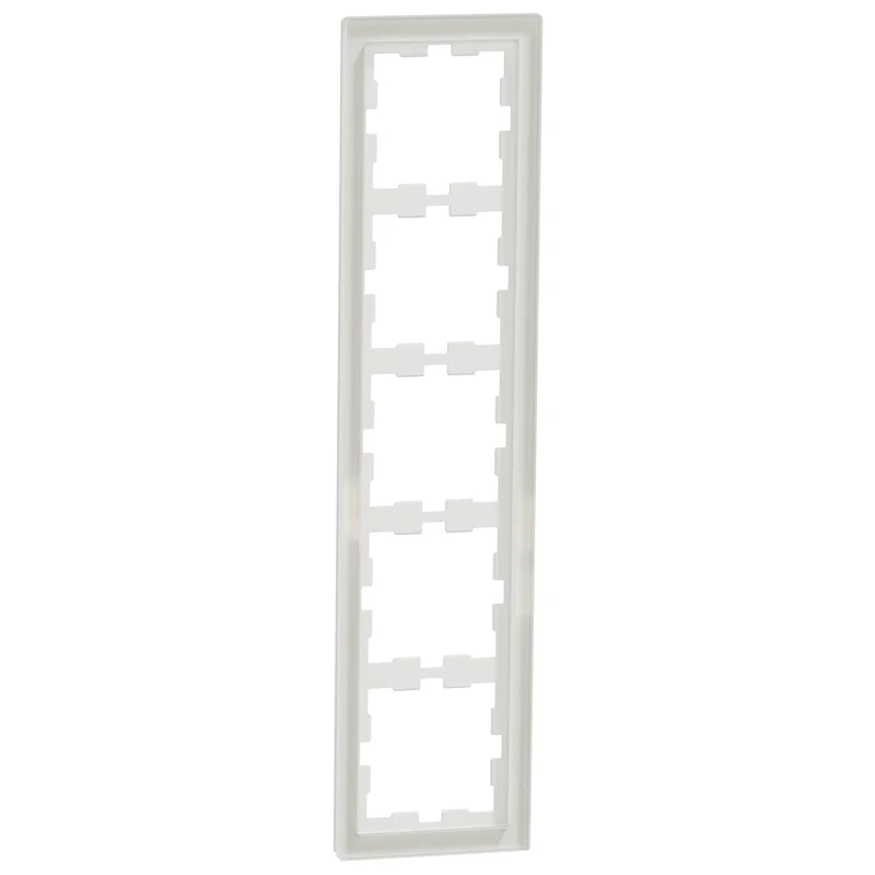 Декоративна рамка 5x цвят Кристално бял стъкло System D-Life Glass - Schneider Electric Merten System Design MEG4050-6520