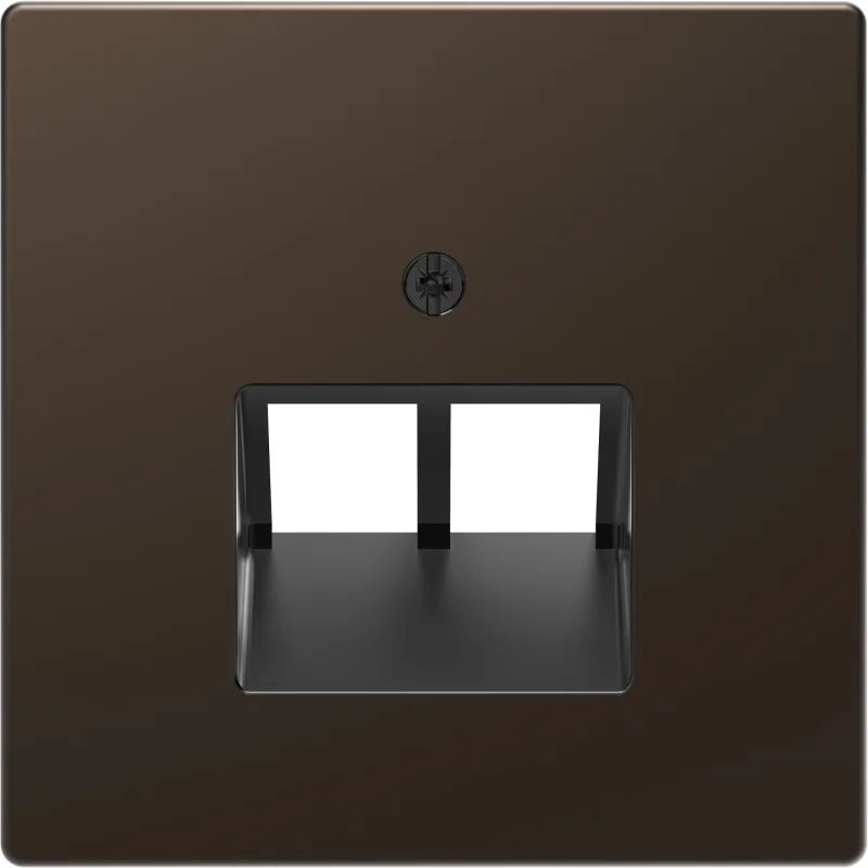 Face plate 2x RJ45 outlet Mocha metallic System Design - SCHNEIDER ELECTRIC Merten System Design MEG4522-6052