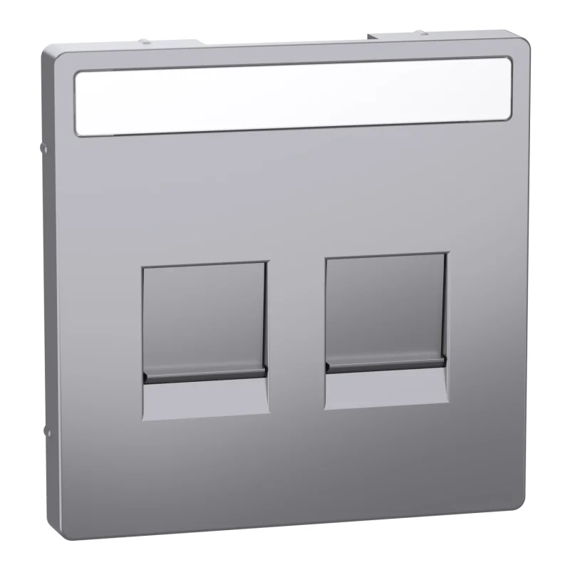 Face plate for 2 opening module jack Steel System Design - SCHNEIDER ELECTRIC Merten System Design MEG4564-6036